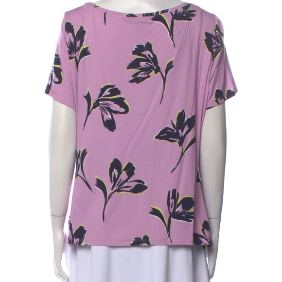 NWOT St. John Short Sleeve Floral Blouse - Picture 2 of 12